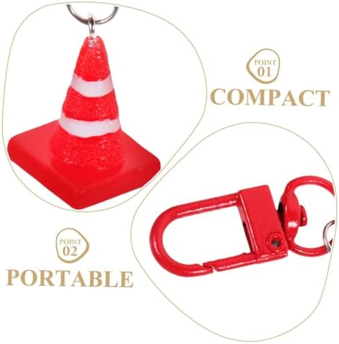 30pcs Resin Traffic Cone Keychain Charms for Bags and Accessories