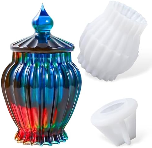 Dacies Silicone Box Mold With Lid for Resin Candle Jars