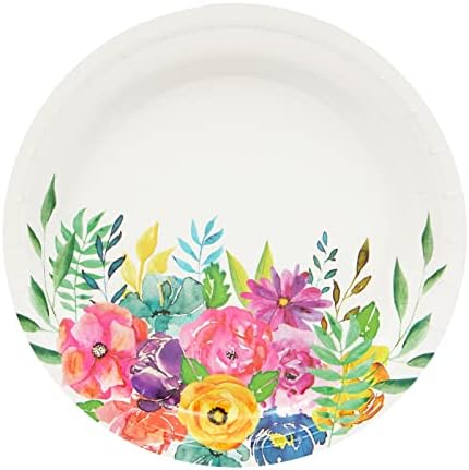 144-Piece Floral Tea Party Supplies for 24 Guests