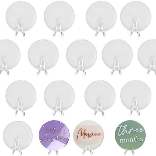 20 Pack 3 Inch Acrylic Blanks With Mini Easels For Display