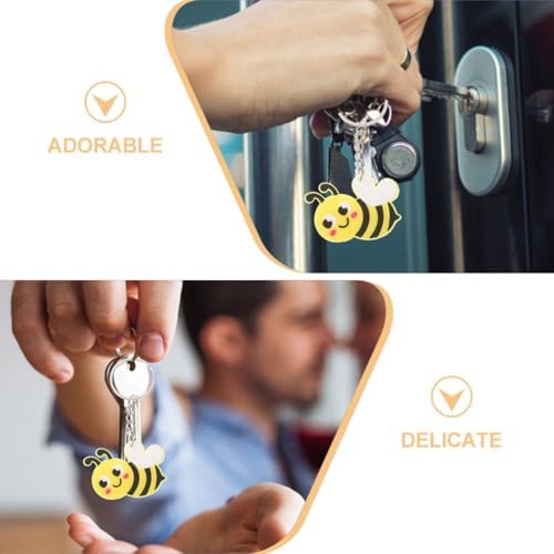 LUOZZY 24 Pcs Cartoon Bee Keychain Backpack Purse Hanging Keyring Party Favors