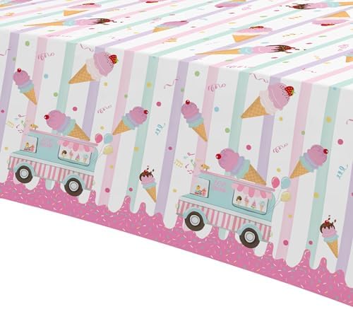 Ice Cream Party Tablecloth Set 3 Pack Heres The Scoop Theme