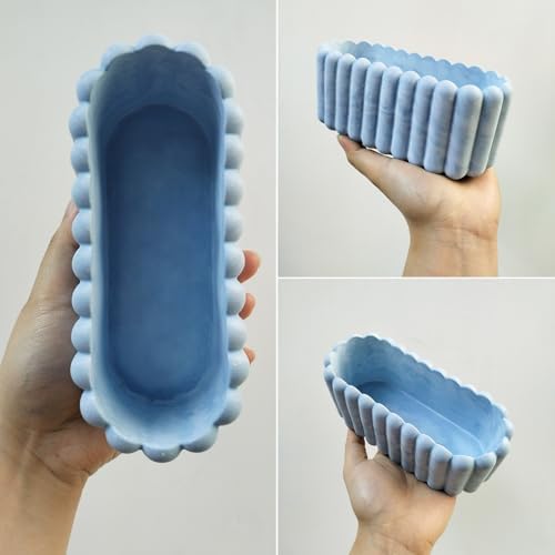 Wehous Resin Mold Oval Striped Candle Holder