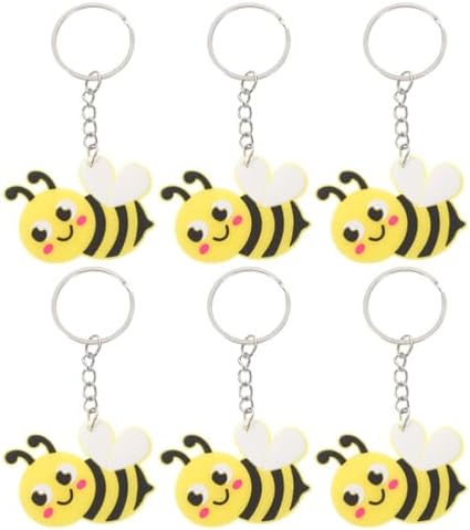 LUOZZY 24 Pcs Cartoon Bee Keychain Backpack Purse Hanging Keyring Party Favors