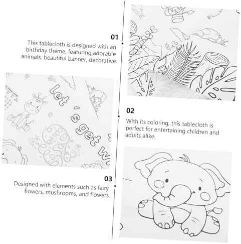 Zoo Theme Birthday Tablecloth for Kids and Parties