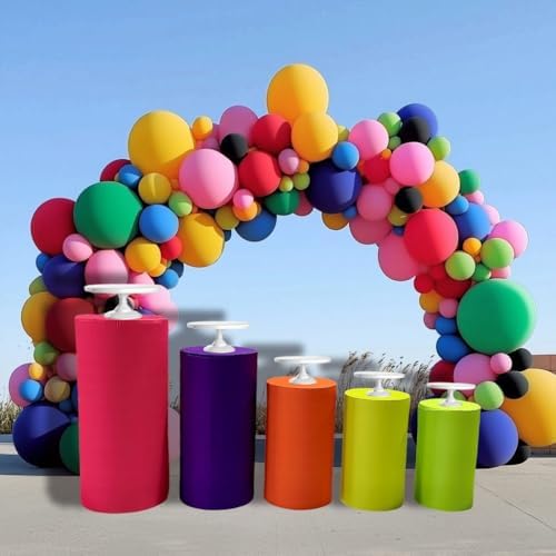 5 Pack Cylinder Covers Neon Rainbow Birthday Party Decor