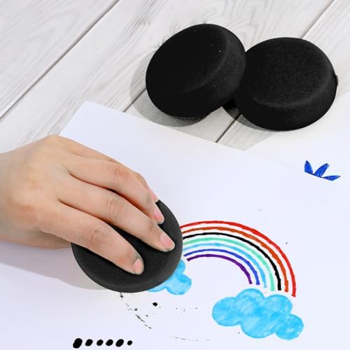 6 Pcs Round Painting Sponges for Art Crafts and Face Painting