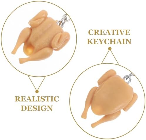 LOGOFUN 10PCS Mini Realistic Roast Chicken Keychain