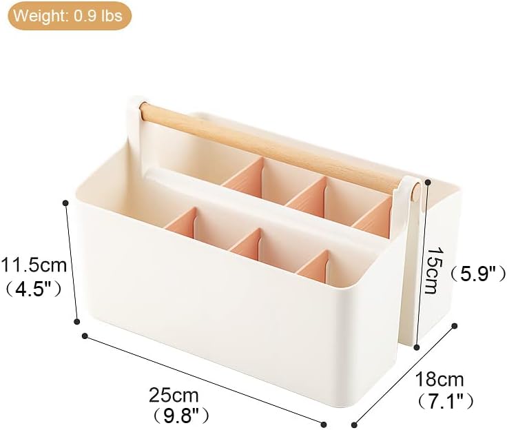 2 Pcs Large Portable Caddy Tote with Handle Pink Dividers