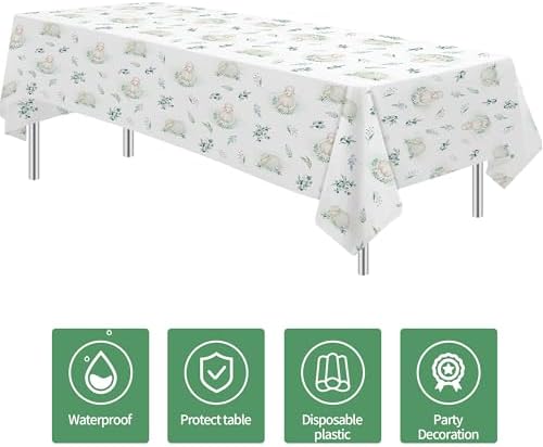 Sheep Baby Shower Decorations Tablecloth Set 3 Pack