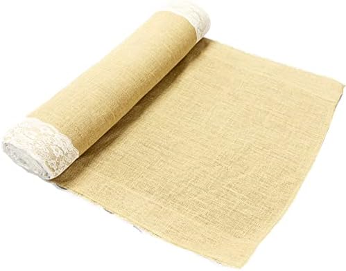AAYU Burlap Aisle Runner 40 x 30ft with Ivory Lace