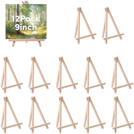 12 Pack Mini Wooden Easel for Painting Display
