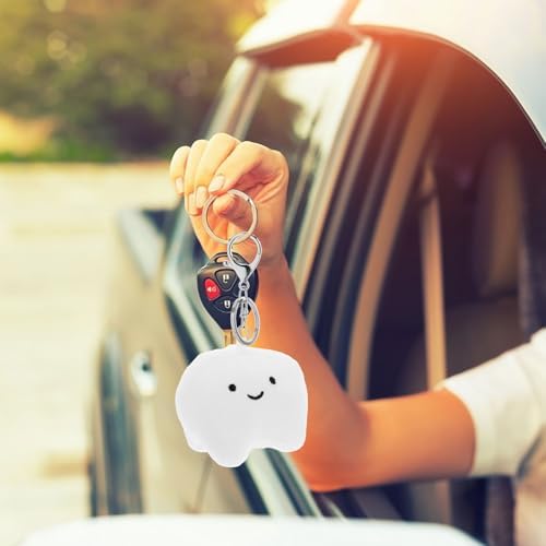 LUOZZY Plush Tooth Keychain for Key Bag Backpack