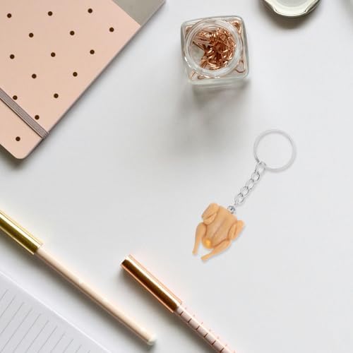 LOGOFUN 10PCS Mini Realistic Roast Chicken Keychain