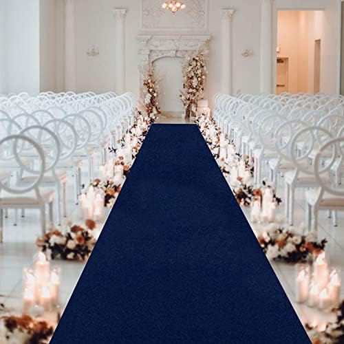 MODFUNS Navy Blue Velvet Aisle Runner 5x20ft Wedding Carpet Runner