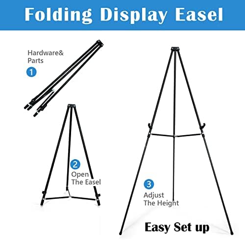 Falling in Art 66 High Black Aluminum Display Easel Stand