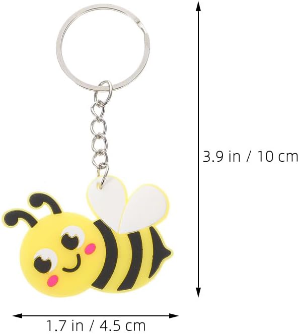 LUOZZY 24 Pcs Cartoon Bee Keychain Backpack Purse Hanging Keyring Party Favors