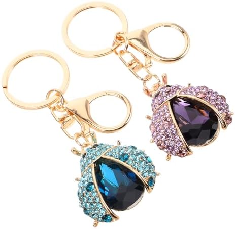 LOGOFUN 4PCS Ladybug Keychain Zinc Alloy Charm Pendant Gift