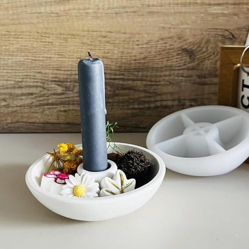 Wehous Round Candle Holder Mold for Resin Casting