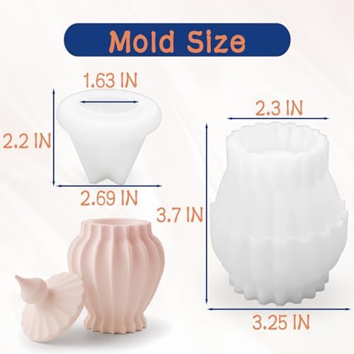 Dacies Silicone Box Mold With Lid for Resin Candle Jars