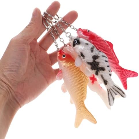 8pcs Summer Party Fish Keychain Cute Goldfish Keyring for Kids and Bags