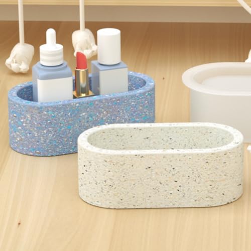 Wehous 2PCS Oval Silicone Candle Holder Mold