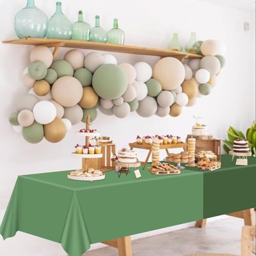 4Pcs Sage Green Tablecloths Rectangle Set for Parties