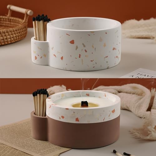 Wehous Large Silicone Candle Holder Mold with Match Holder