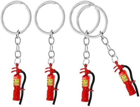 LUOZZY 4pcs Firefighter Keychain Extinguisher Charm Party Favors