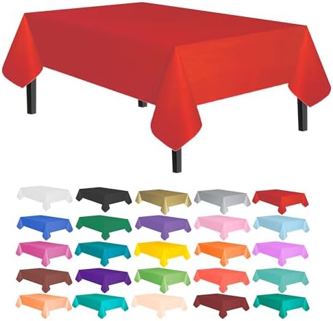 Allgala 12-Pack Premium Plastic Table Covers Red 54x108
