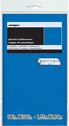 Royal Blue Solid Rectangular Plastic Table Cover 54x108