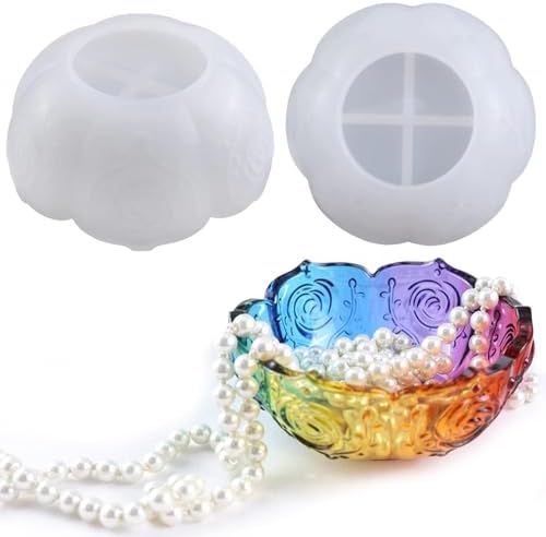 Resin Bowl Mold with Rose and Lotus Design