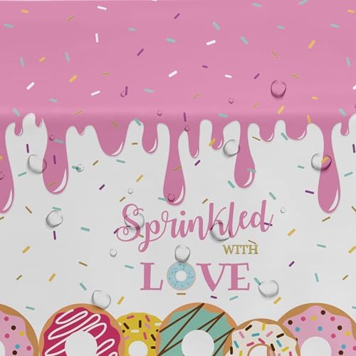 Pink Donut Tablecloth Set 3 Pack Baby Shower Decor