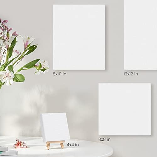 ARTEZA 4x4 Inch Stretched Canvas Set of 14