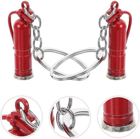 LUOZZY 4pcs Firefighter Keychain Decor