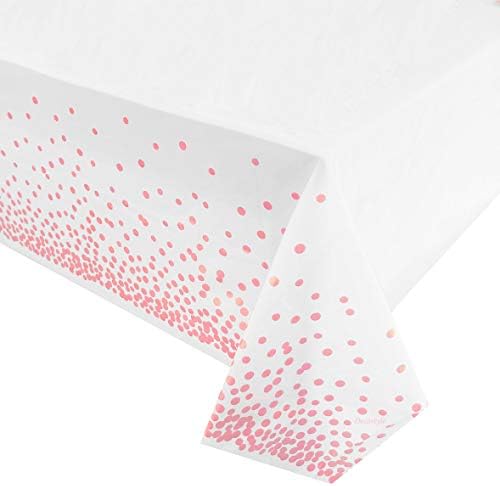 DECOSTYLE Pink Dot Tablecloth 54x108 Inch Waterproof Rectangular