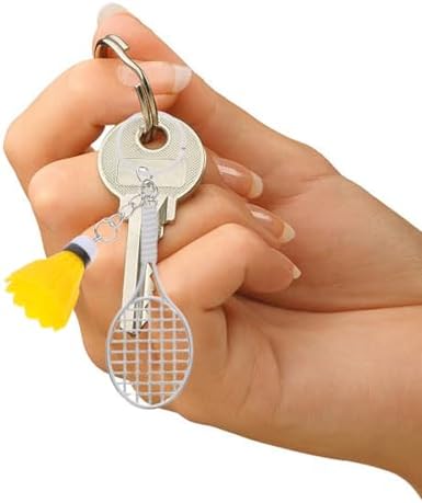 LOGOFUN 24pcs Mini Badminton Keychain Set