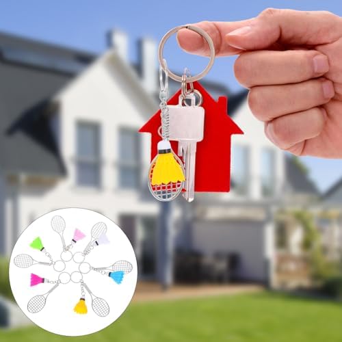 LOGOFUN 24pcs Mini Badminton Keychain Set