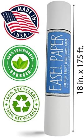 White Art Easel Paper Roll 18x75 Feet