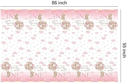 Bear 1st Birthday Tablecloth Set for Girl 3 Pack