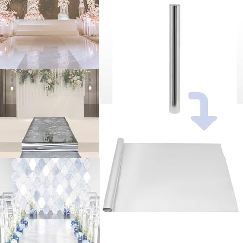 Silver Mirror Rug Wedding Aisle Runner 65x3ft