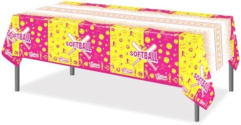 CC HOME Softball Themed Tablecloth 54x87 Inch