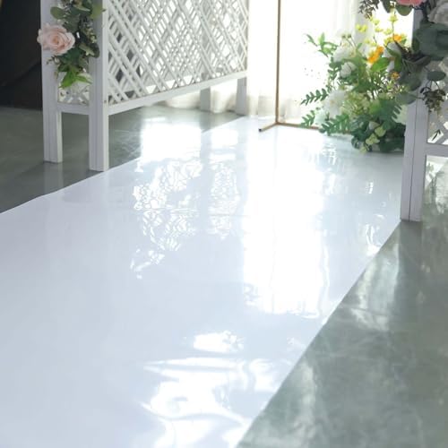 3ft x 65ft White Glossy Mirrored Wedding Aisle Runner