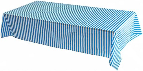 Vpang 2 Pcs Striped Plastic Tablecloths for Parties and Picnics