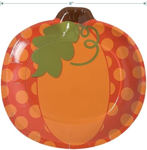 Pumpkin Shaped Plates Napkins and Cups Fall Party Set
