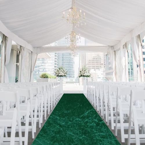 Emerald Green Velvet Aisle Runner 24in x 15ft