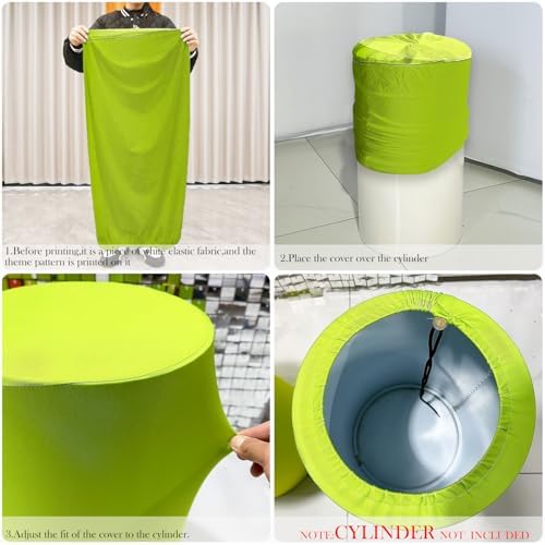5 Pack Cylinder Covers Neon Rainbow Birthday Party Decor