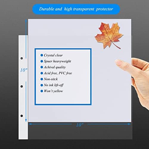 10x10 Inch 3 Ring Scrapbook Album with 60 Pages and Fabric Cover