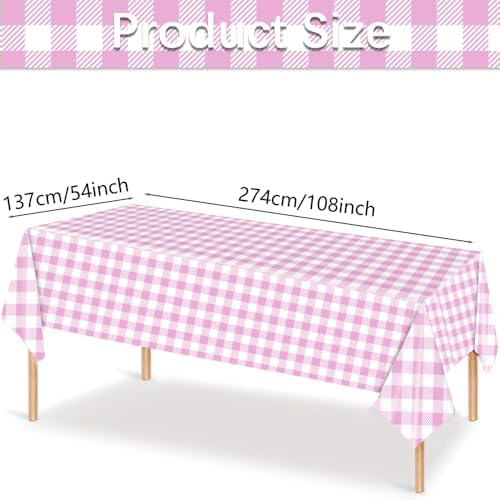 3 Pack Purple Gingham Tablecloths for Events