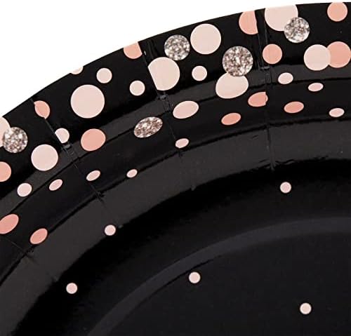 Sparkle and Bash 18th Birthday Party Set - 170 Piece Pink Black Polka Dot